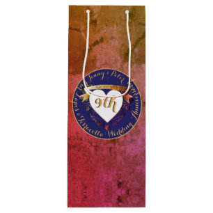 Sac cadeau 9e Anniversaire en terre cuite et lapis