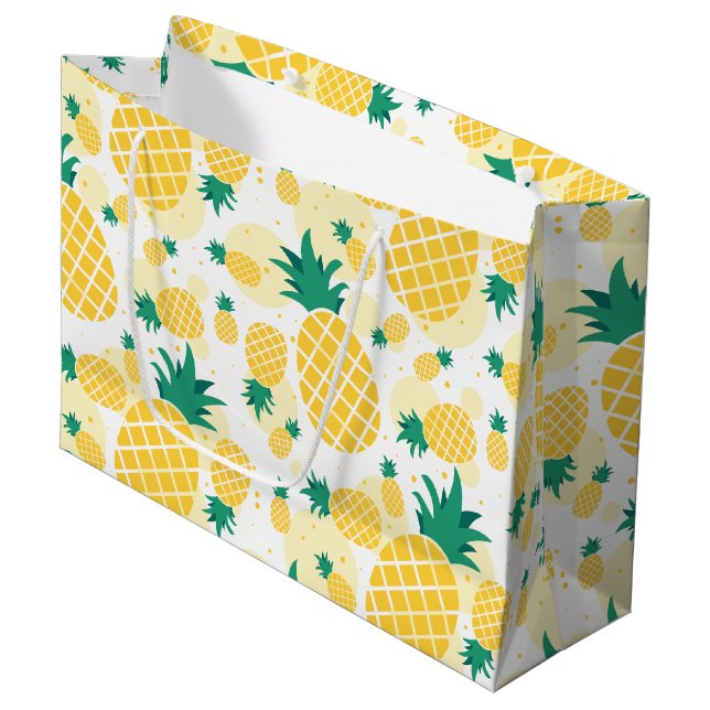 Sac cadeau à ananas - Grand, brillant (Devant Angle)