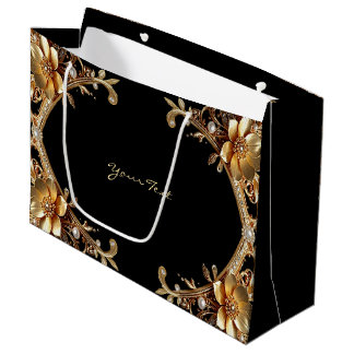 Sac cadeau à cadre doré élégant