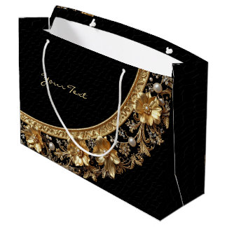 Sac cadeau à cadre doré orné