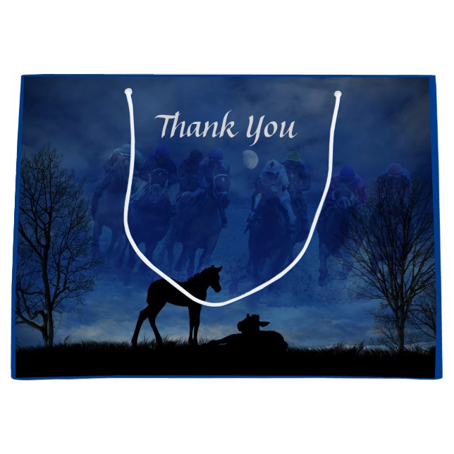 Sac cadeau à deux chevaux de course Thoroughbred (Devant)