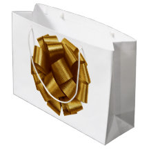 Sac cadeau à ruban doré