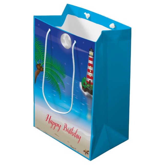 Sac cadeau à thème phare (Devant Angle)