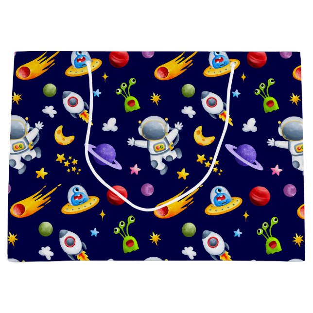 Sac cadeau Aliens de l'espace astronaute (Devant)