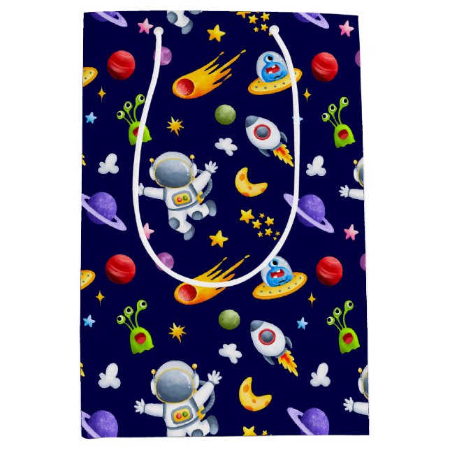 Sac cadeau Aliens de l'espace astronaute (Devant)