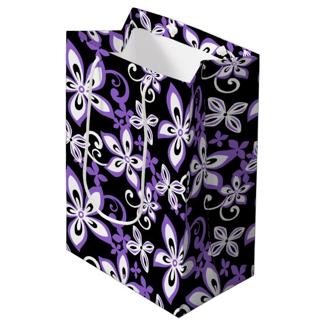 Sac cadeau ALOHA HAWAII (NOIR/POURPULAIRE) (Devant Angle)