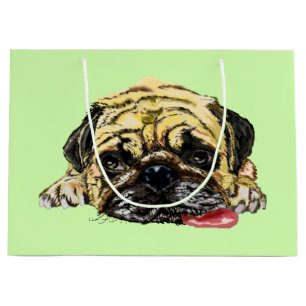 Sac cadeau amusant avec chien Carlin - Vos couleur