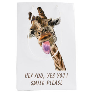 Sac cadeau amusant avec Giraffe Joueuse - Smile