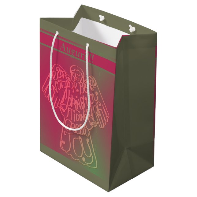 Sac cadeau Angel rose et gris (Dos Angle)