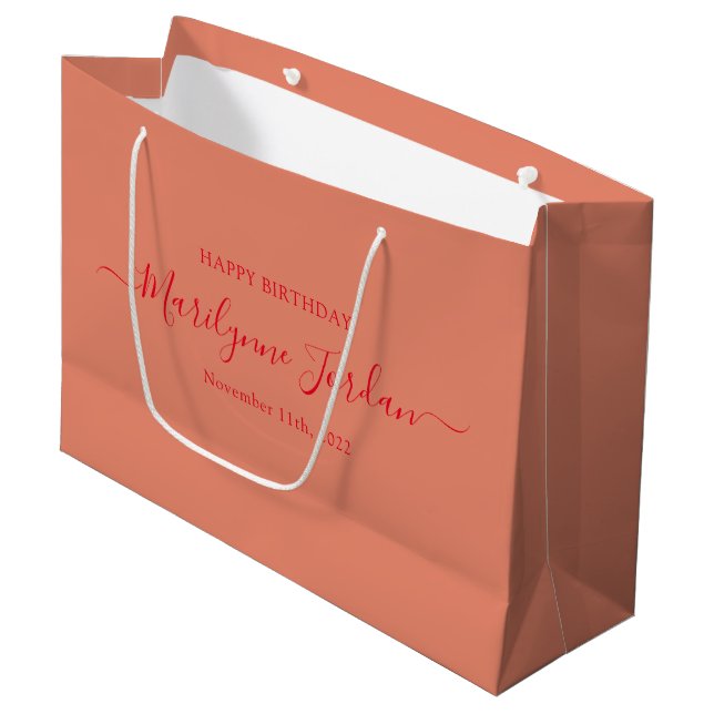 Sac Cadeau Anniversaire Personnalisé Grand Format (Devant Angle)