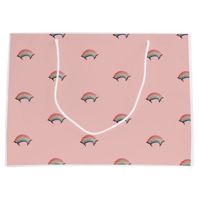 Sac cadeau Arc-en-ciel Aquarelle (Devant)