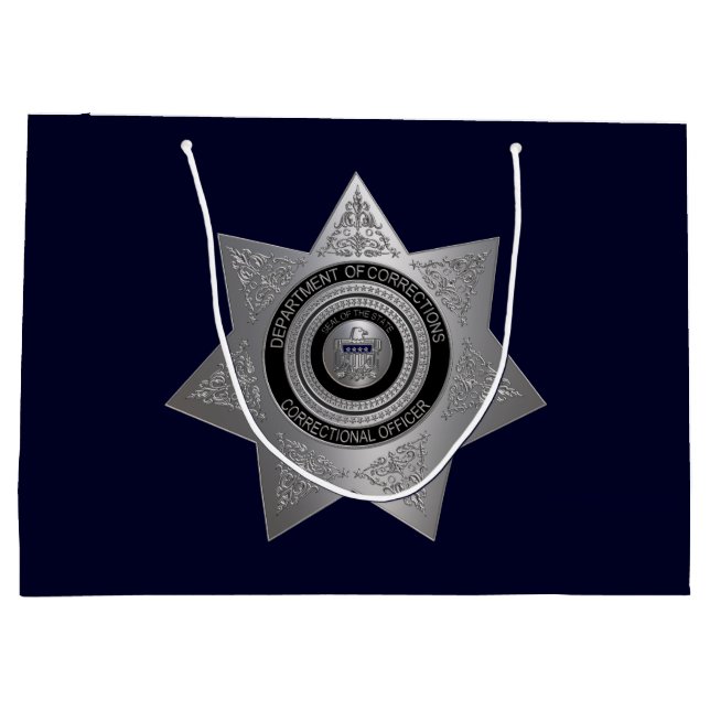 Sac cadeau Argent-Bleu-Lg pour agent correctionnel (Dos)
