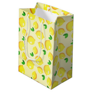 Sac cadeau aux citrons jaunes