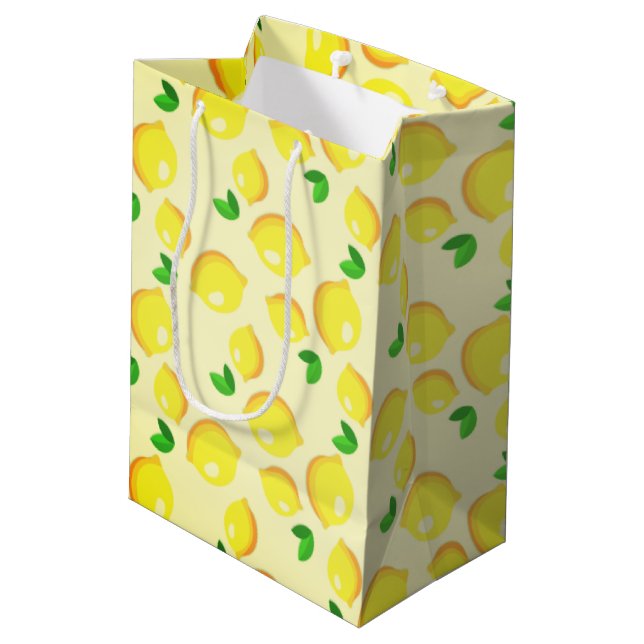 Sac cadeau aux citrons jaunes (Dos Angle)