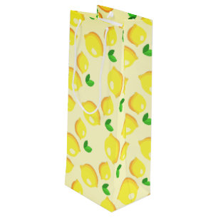 Sac cadeau aux citrons jaunes