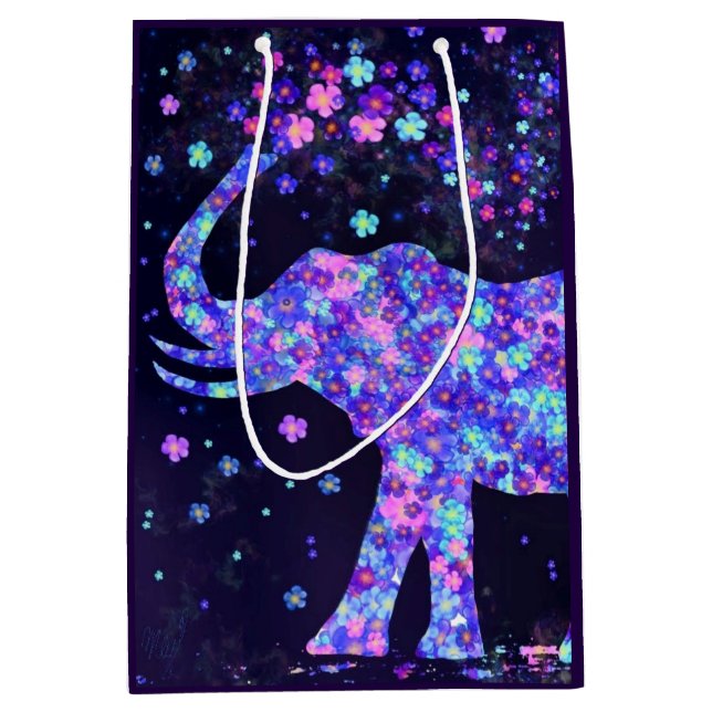 Sac cadeau aux fleurs d'éléphants (Devant)
