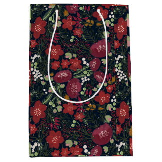 Sac cadeau aux fleurs d'hiver