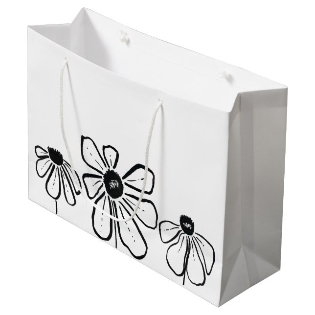 Sac cadeau aux fleurs modernes (Devant Angle)