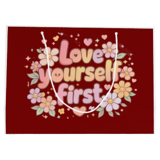 Sac Cadeau avec Design de Citation Florale "Cute L