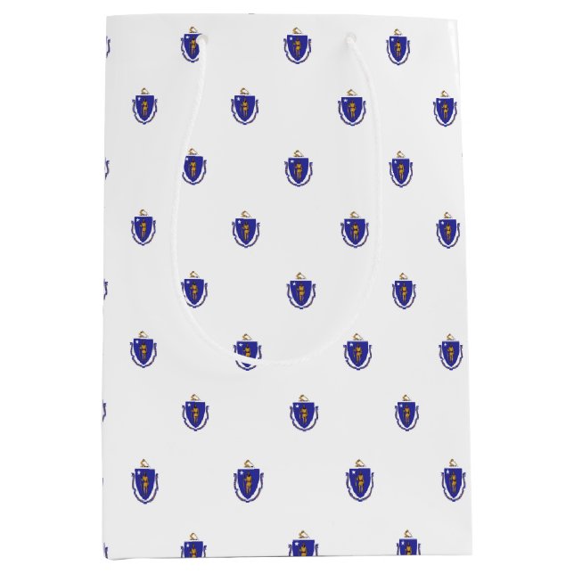 Sac cadeau avec drapeau de Massachusetts State, US (Devant)