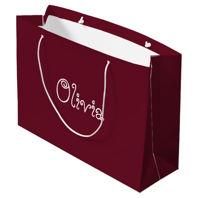 Sac cadeau Baby shower couleur chili (Dos Angle)