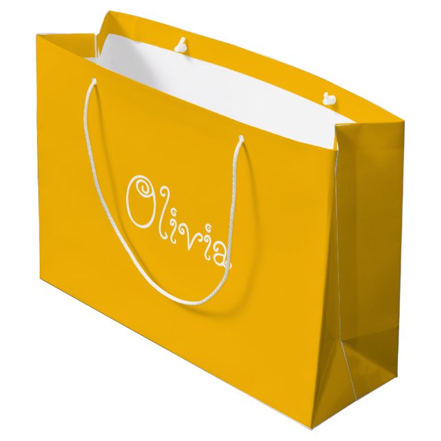 Sac cadeau Baby shower couleur moutarde (Dos Angle)