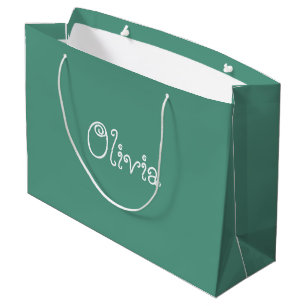 Sac cadeau Baby shower couleur verte