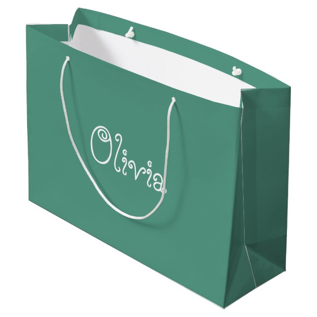 Sac cadeau Baby shower couleur verte (Dos Angle)