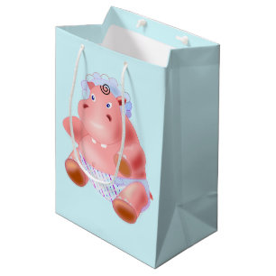 Sac cadeau bébé Hippo - Couleurs personnalisées - 