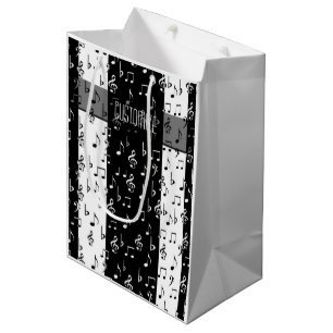 Sac cadeau Black & White Musical Stripes 2