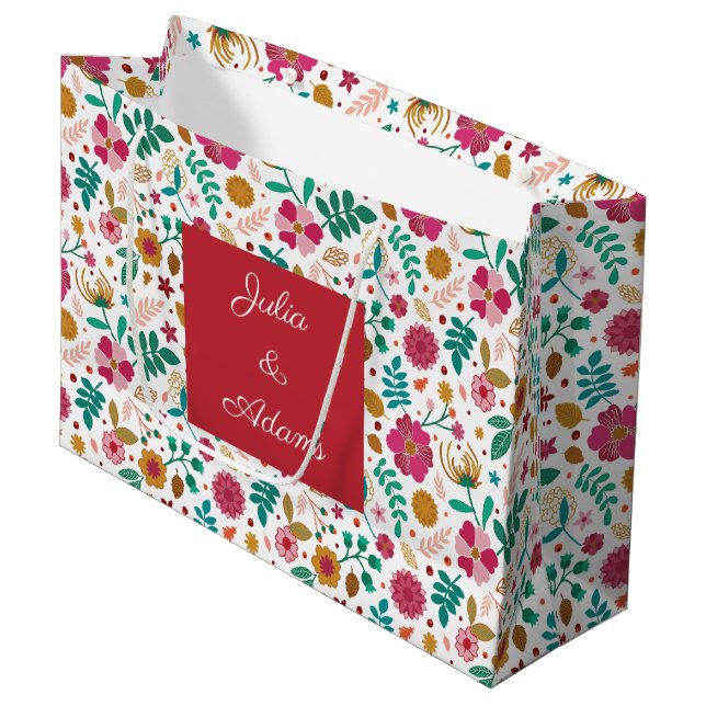 Sac Cadeau Blanc aux multiples couleurs (Devant Angle)
