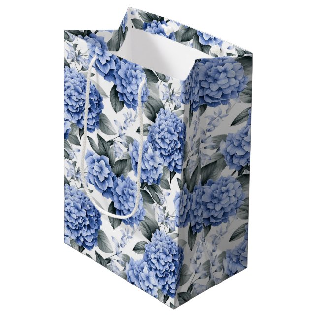 Sac cadeau Blue Hydrangeas (Devant Angle)