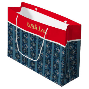 Sac cadeau Blue Stripe LOVE par la poète Adiela Ak