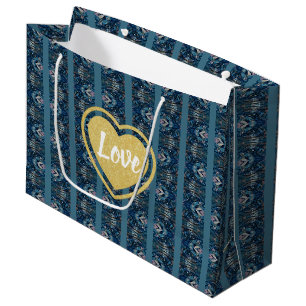 Sac cadeau Blue Stripe LOVE par Poet Adiela Akoo