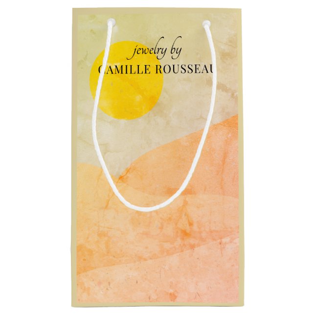 Sac Cadeau Boho Desert Sunrise Mountains Abstrait Petit Cadea (Dos)