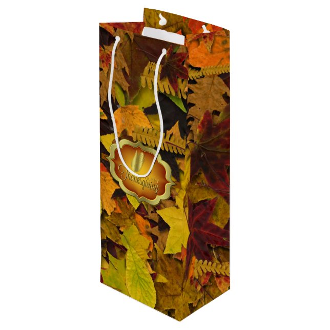Sac cadeau - Bon thanksgiving Feuilles d'automne (Dos Angle)