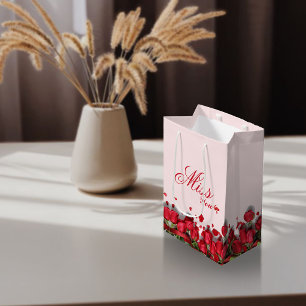 Sac cadeau Bouquet rouge de fleurs
