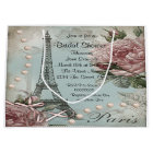 Cartons d'invitation de mariage vintage rose Paris