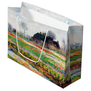 Sac Cadeau Champs de tulipe dans la Pays-Bas, Monet Grand Cad
