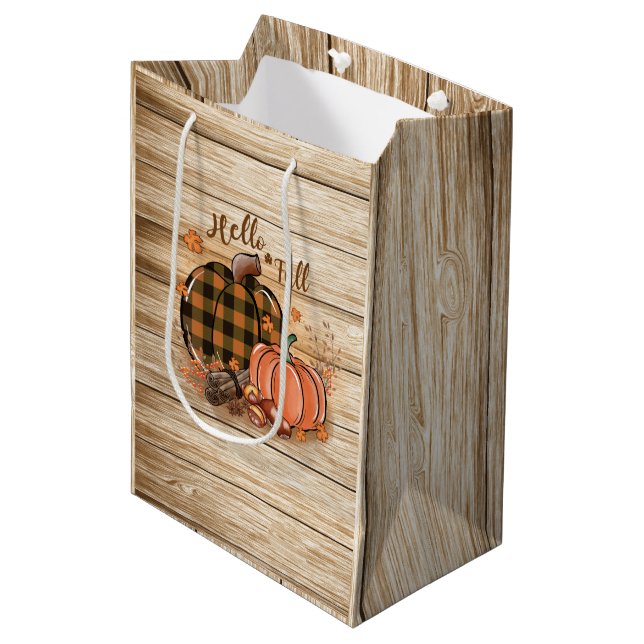 Sac cadeau Citrouille d'automne (Devant Angle)