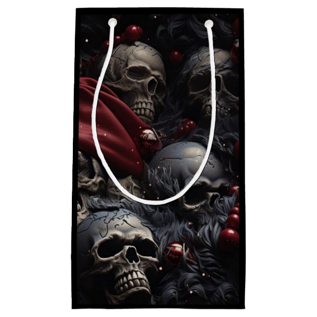Sac cadeau crâne de vacances (noir) (Devant)