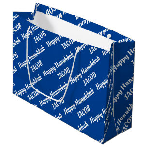 Sac Cadeau Créez votre propre nom Happy Hanoukka Grand Cadea