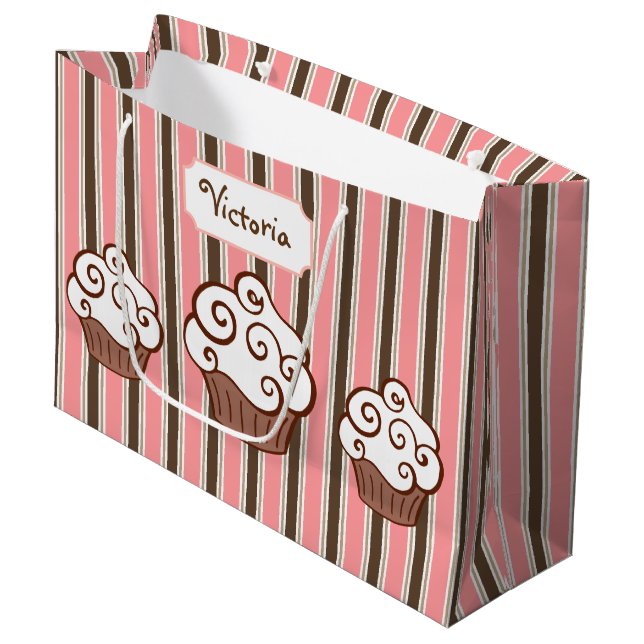 Sac cadeau Cupcake personnalisé (Devant Angle)
