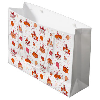 Sac cadeau d'animaux de fête mignons et heureux