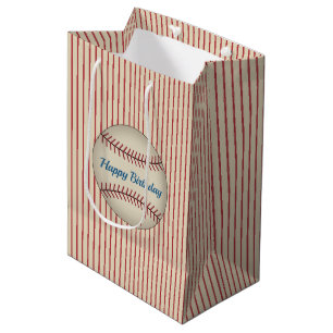 Sac cadeau d'anniversaire de baseball vintage