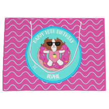 Sac cadeau d'anniversaire de la piscine de chien p