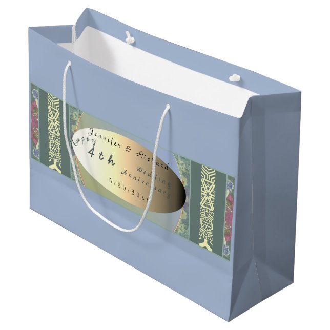 Sac cadeau d'anniversaire du Mariage Fleur sauvage (Devant Angle)