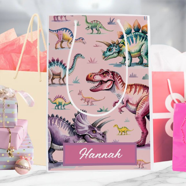 Sac cadeau d'anniversaire personnalisé Dinosaure f (Créateur téléchargé)