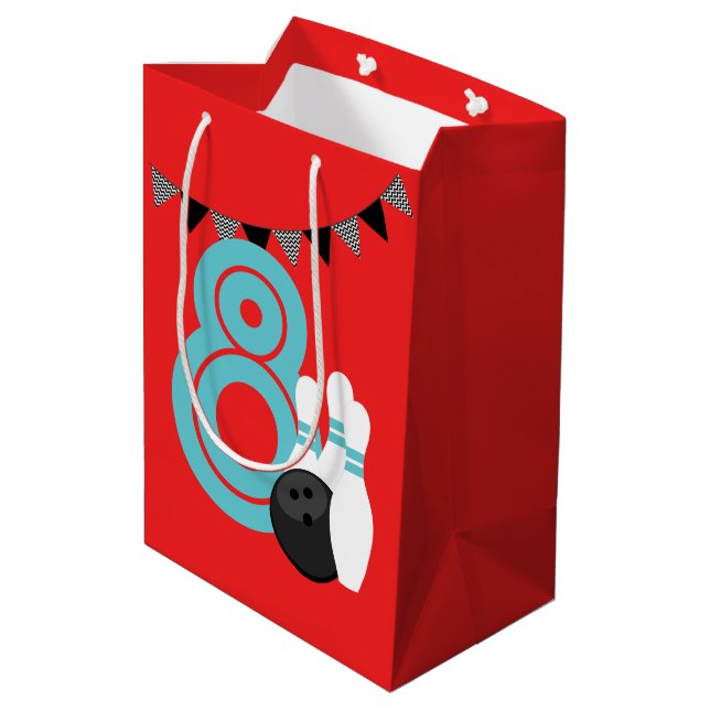 Sac cadeau d'anniversaire Red Bowling (Dos Angle)
