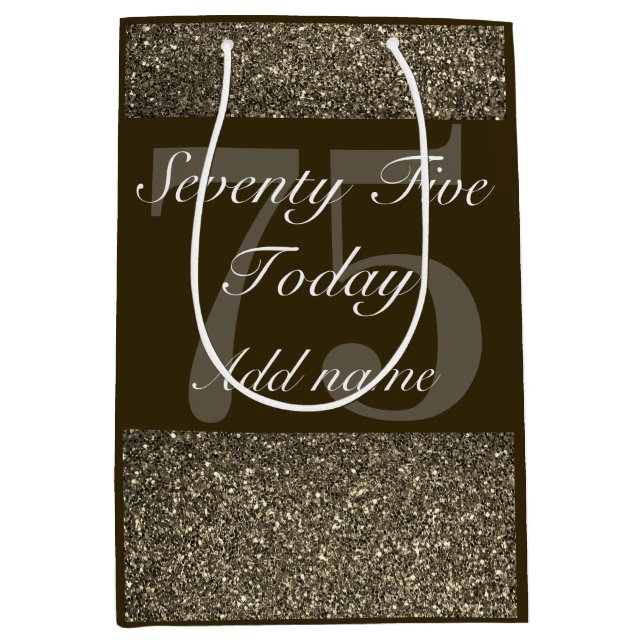 Sac cadeau d'anniversaire spécial personnalisé 75e (Devant)